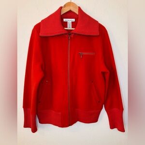 Jones New York Sport Orange Wool Letterman Style Jacket